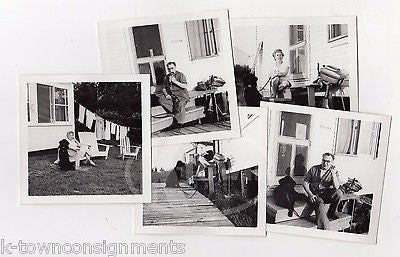 HUGE BLACK POODLE DOG & LOVING PARENTS VINTAGE AMERICANA SNAPSHOT PHOTOS LOT - K-townConsignments