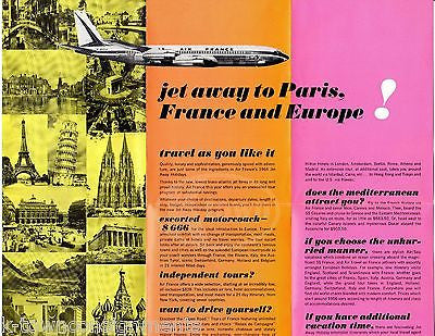 AIR FRANCE EUROPEAN VACATION VINTAGE GRAPHIC ADVERTISING TRAVEL BROCHURE MAILER - K-townConsignments