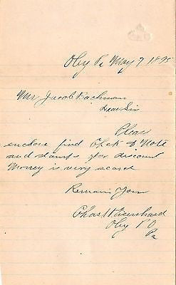 CHARLES EISENHARD OLEY PENNSYLVANIA FARMING ANTIQUE AUTOGRAPH SIGNED LETTER 1895 - K-townConsignments