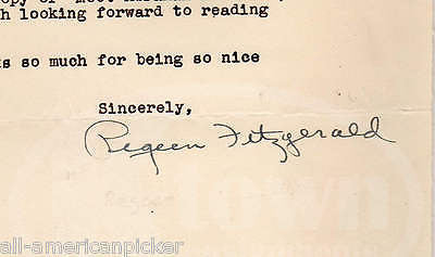 PEGEEN FITZGERALD EARLY TALK RADIO PIONEER ORIGINAL AUTOGRAPH SIGNED LETTER - K-townConsignments