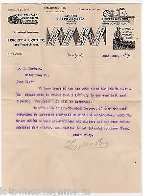LEGGETT FUNGIROID FARM TOOL INVENTION ANTIQUE GRAPHIC ENGRAVING LETTERHEAD 1896 - K-townConsignments