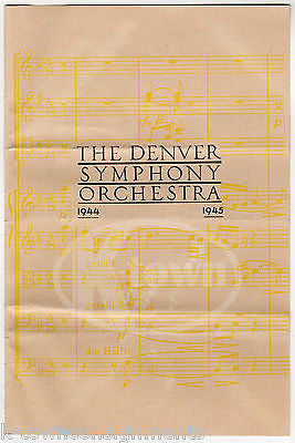 DENVER SYMPHONY ORCHESTRA GYPSY BARON VINTAGE CLASSICAL MUSIC CONCERT PROGRAM - K-townConsignments