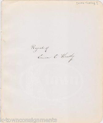 EMMA CECILIA THURSBY AMERICAN STAGE SINGER ANTIQUE AUTOGRAPH SIGNATURE PAGE - K-townConsignments