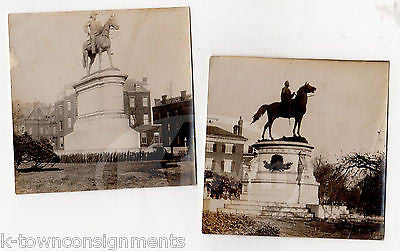 CIVIL WAR GENERALS ON HORSEBACK MEMORIAL STATUE MONUMENT ANTIQUE SNAPSHOT PHOTOS - K-townConsignments