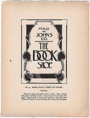 MILO JOHNS THE BOOK SHOP ANTIQUE ART DECO GRAPHIC ADVERTISING SALES SAMPLE PRINT - K-townConsignments