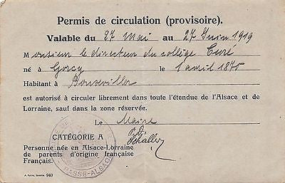 RARE WWI FRANCE DRIVER'S LICENSE ANTIQUE STAMPED FRENCH LEGAL DOCUMENT 1919 - K-townConsignments