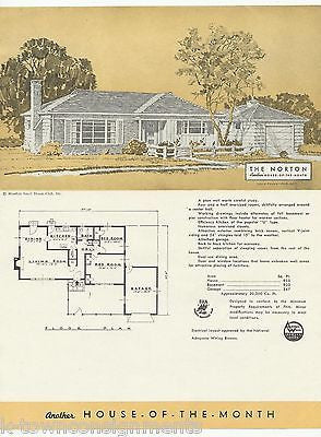 NORTON ARCHITECTURAL HOME DESIGN VINTAGE GRAPHIC ADVERTISING SALES PRINT - K-townConsignments