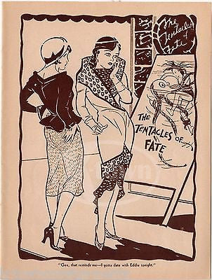 FLAPPER GIRLS HANDS-ON BOYFRIEND VINTAGE ADULT DATING HUMOR GRAPHIC ART PRINT - K-townConsignments