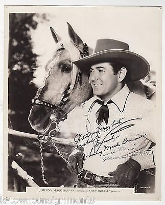 JOHNNY MACK BROWN PALOMINO STALLION COWBOY VINTAGE WESTERN MOVIE ACTOR PHOTO - K-townConsignments