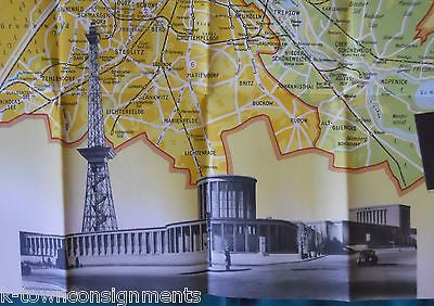 POST-WAR BERLIN GERMANY FINE GRAPHIC ART POSTER SOUVENIR FOLD-OUT TRAVEL MAP - K-townConsignments