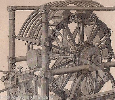 QUACK INDUSTRIAL INVENTION BLOCK MACHINERY ANTIQUE GRAPHIC ENGRAVING PRINT 1832 - K-townConsignments