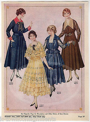 LADIES FANCY DRESSES WOMENS FASHIONS ANTIQUE GRAPHIC ADVERTISING CATALOG PRINT - K-townConsignments