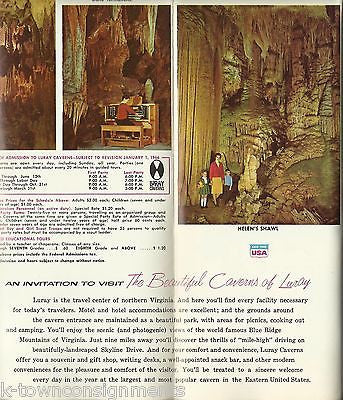 THE CAVERNS OF LURAY VINTAGE GRAPHIC SOUVENIR TRAVEL ADVERTISING BROCHURE - K-townConsignments