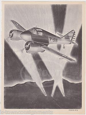 CURTISS AT-9 PROP PLANE WWII MILITARY AVIATION GRAPHIC ART PRINT - K-townConsignments