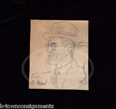 PENNSYLVANIA RAILROAD EMPLOYEE TOM McMAHON ORIGINAL JACK BRYAN PENCIL SKETCH - K-townConsignments