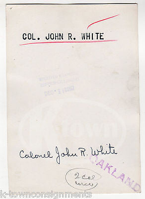 COLONEL JOHN R. WHITE BRITISH SOLDIER IWAHIG PENAL COLONY OLD PRESS PHOTO 1937 - K-townConsignments