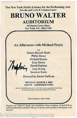 AMY IRVING AN AFTERNOON WITH MICHAEL FRAYN AUTOGRAPH SIGNED THEATRE PROGRAM - K-townConsignments