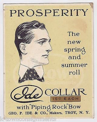 IDE COLLAR COMPANY TROY NY ANTIQUE ART DECO GRAPHIC ADVERTISING POSTER CARD - K-townConsignments