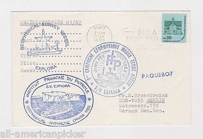 FRENCH ANTARCTIC EXPLORATION GEOPHYSICAL SURVEY VINTAGE STAMP POSTAL COVER 1982 - K-townConsignments