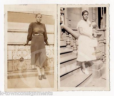 STYLISH AFRICAN AMERICAN BLACK WOMAN IN NEW YORK CITY VINTAGE SNAPSHOT PHOTOS - K-townConsignments