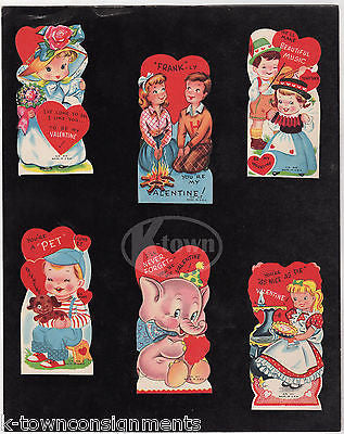 HARVARD BOY LITTLE GIRLS & ELEPHANT VINTAGE VALENTINE'S DAY CARDS SALES DISPLAY - K-townConsignments