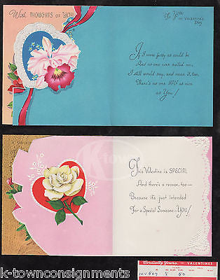 VALENTINE HEARTS & FLOWERS VINTAGE VALENTINE'S DAY GREETING CARD SALES DISPLAY - K-townConsignments