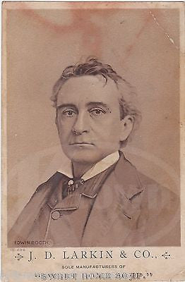 EDWIN BOOTH GREAT THEATRE ACTOR LINCOLN ASSASSIN BROTHER ANTIQUE PHOTO CARD - K-townConsignments
