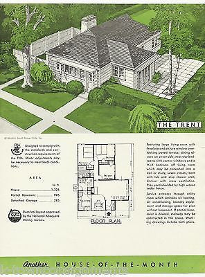 TRENT ARCHITECTURAL HOME DESIGN VINTAGE GRAPHIC ADVERTISING SALES PRINT - K-townConsignments