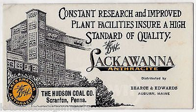 LACKAWANNA ANTHRACITE HUDSON COAL SCTRANTON PA GRAPHIC ADVERTISING INK BLOTTER - K-townConsignments