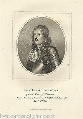 JOHN LORD ROBARTES EARL OF RADNOR ENGLAND ANTIQUE PORTRAIT ENGRAVING PRINT 1806 - K-townConsignments