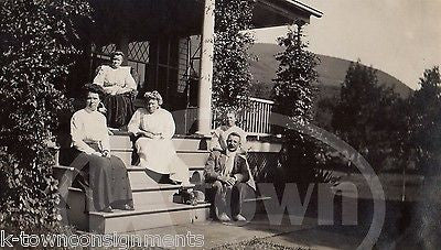 FAMILY PORCH SITTING WITH OLD CAMERA ANTIQUE AMERICANA SNAPSHOT PHOTOGRAPH - K-townConsignments