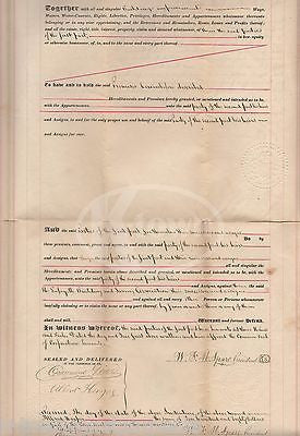 LAFAYETTE BUILDING READING PENNSYLVANIA DANIEL ZIMMERMAN ANTIQUE LEGAL DEED 1879 - K-townConsignments
