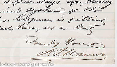 PETER D. WANNER READING PENNSYLVANIA LAWYER ATTORNEY AUTOGRAPHED LETTER 1877 - K-townConsignments