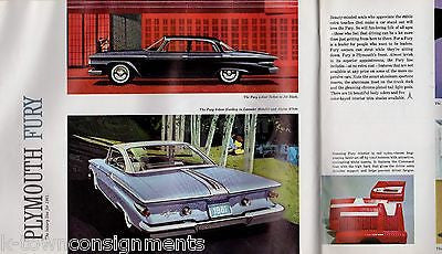 PLYMOUTH VALIANT BELVEDERE FURY SUBURBAN VINTAGE GRAPHIC ADVERTISING BROCHURE - K-townConsignments