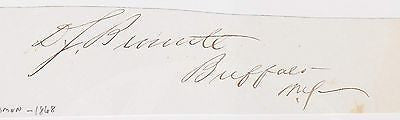 DAVID BENNET NEW YORK CONGRESSMAN ANTIQUE AUTOGRAPH SIGNATURE - K-townConsignments