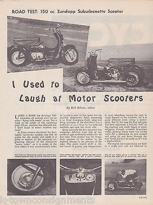 ZUNDAPP SUBURBANETTE SCOOTER VINTAGE GRAPHIC MOTORCYCLE ADVERTISING SALES FLYER - K-townConsignments