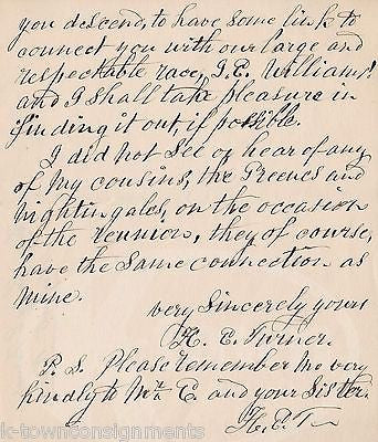 PROVIDENCE GREENE FAMILY GENEALOGY SAYLES WILLIAMS NIGHTENGALE ANTIQUE LETTER - K-townConsignments