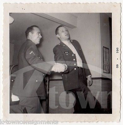MILITARY MEN IN UNIFORM BARRACKS FUN FOOLING AROUND VINTAGE SNAPSHOT PHOTOS LOT - K-townConsignments