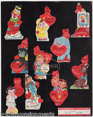 BLACK CAT SPACE BOY CLOWN & MORE VINTAGE VALENTINE'S DAY CARDS SALES DISPLAY - K-townConsignments