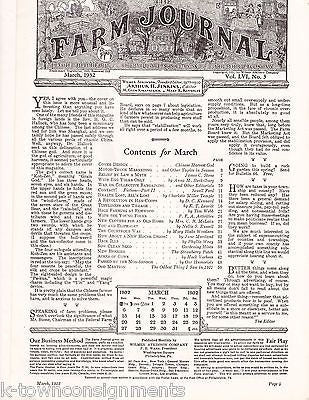NATIONAL FARM JOURNAL ANTIQUE ASIAN ART ILLUSTRATED FARMING SUPPLY MAGAZINE 1932 - K-townConsignments