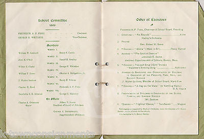 SOMERVILLE MASSACHUSETTS GRAMMAR SCHOOLS ANTIQUE HS GRADUATION PROGRAM 1906 - K-townConsignments