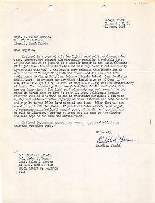 RALPH YEAMAN FREE MASON SOJOURNERS VINTAGE AUTOGRAPH SIGNED LETTER 1956 - K-townConsignments