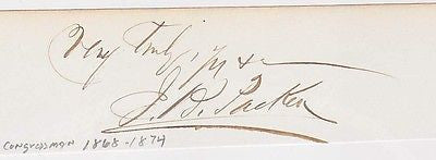 JOHN PACKER PENNSYLVANIA RECONSTRUCTION CONGRESSMAN ANTIQUE AUTOGRAPH SIGNATURE - K-townConsignments