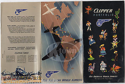 PAN AMERICAN AIRWAYS VINTAGE GRAPHIC ADVERTISING URGENT FLIGHT PACKET & FLYERS - K-townConsignments