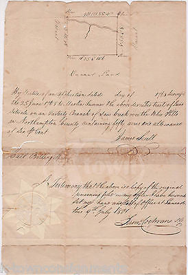 COLONIAL PENNSYLVANIA NORTHAMPTON COUNTY LAND SURVEY DOCUMENT JAMES SCULL 1768 - K-townConsignments