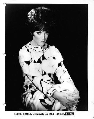 CONNIE FRANCIS IN WILD 60s DRESS VINTAGE MGM RECORDS STUDIO PROMO PHOTOGRAPH - K-townConsignments