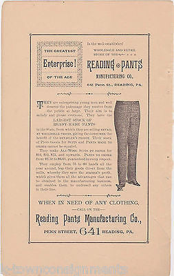 Pants Manufacturing Co Penn St Reading Pennsylvania Antique Advertising Print - K-townConsignments