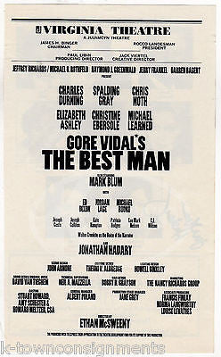 JONATHAN HADARY THE BEST MAN ACTOR VINTAGE AUTOGRAPH SIGNED PLAYBILL PAGE - K-townConsignments