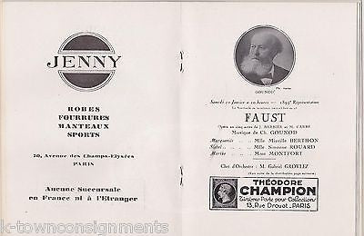 FAUST PARIS OPERA FRANCE ANTIQUE ART DECO ADVERTISING THEATRE PROGRAM 1931 - K-townConsignments