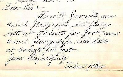 ZEHM MINING SUPPLY KUTZTOWN PENNSYLVANIA ANTIQUE ADVERTISING LETTERHEAD 1892 - K-townConsignments